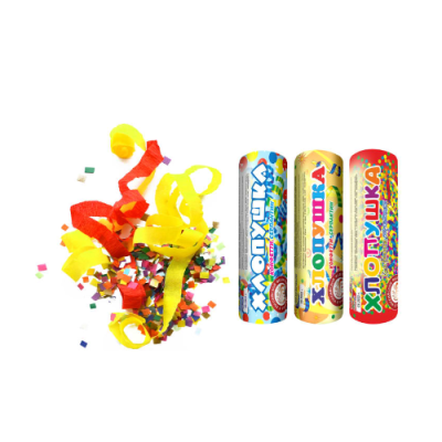 Набор ( 3конф.+3серп.) Набор хлопушек купить в Верещагино | vereshchagino.salutsklad.ru